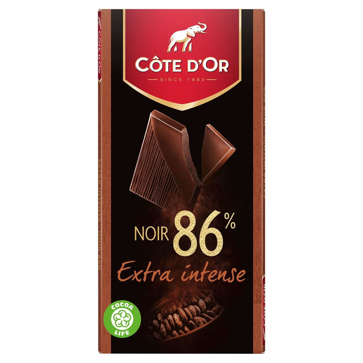 Côte d'Or Fin Intense Tablette De Chocolat Noir Extra 86% 100 g