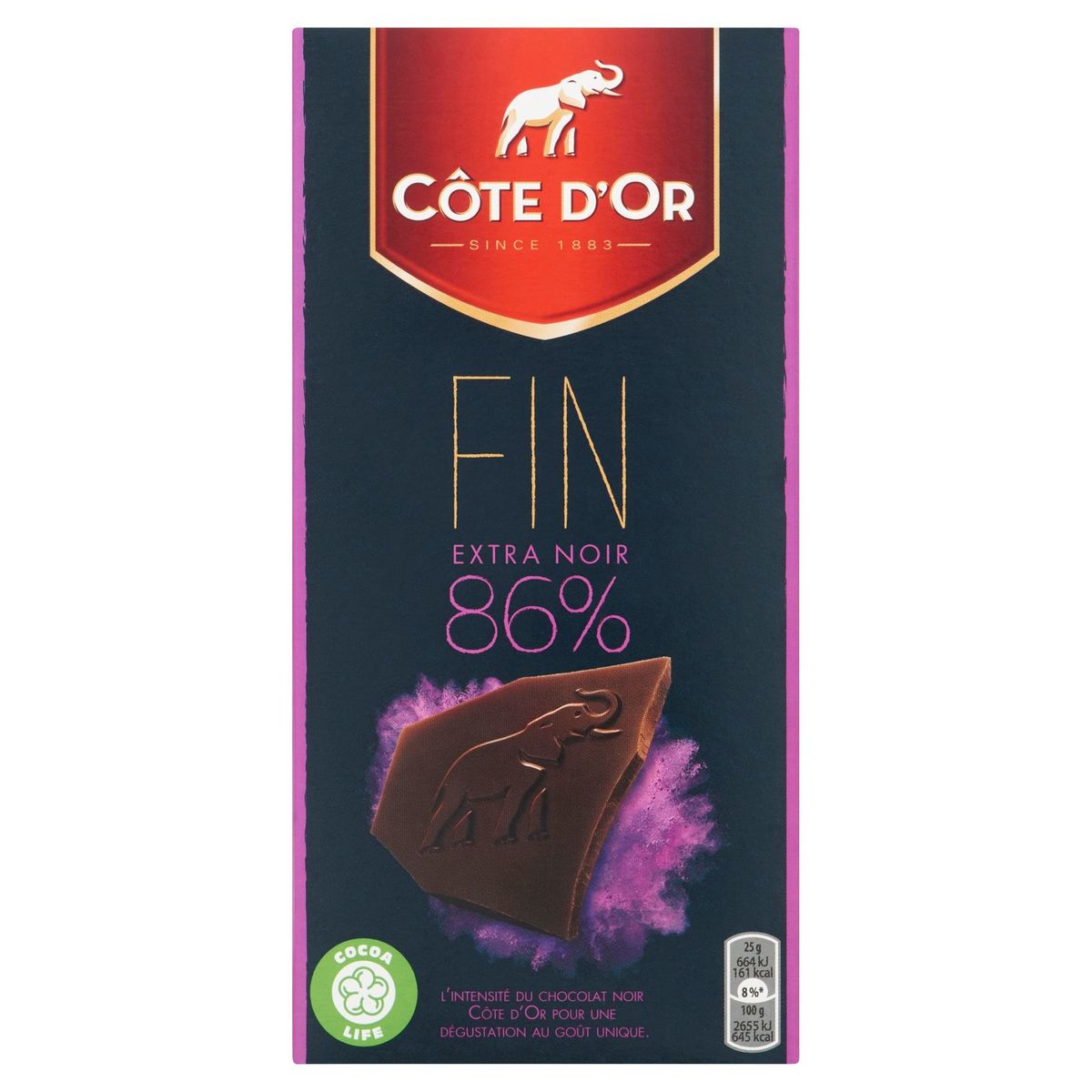 Côte d'Or Fin Intense Pure Chocolade Tablet Extra Puur 86% 100 g