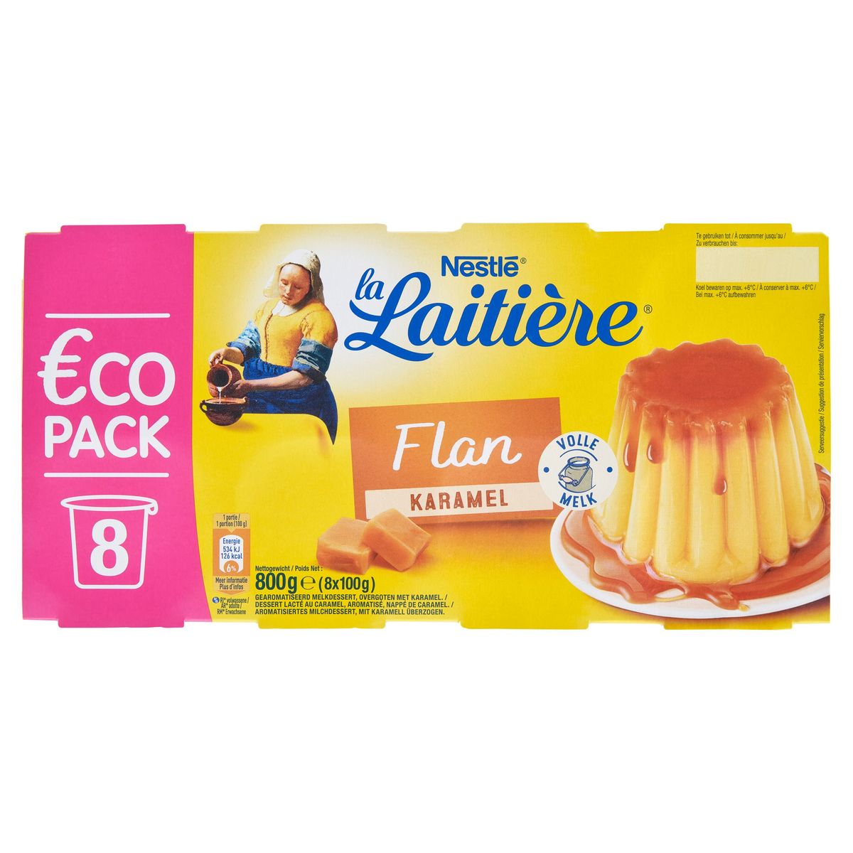 La Laitière Flan met Karamel Economy Pack 8 x 100 g