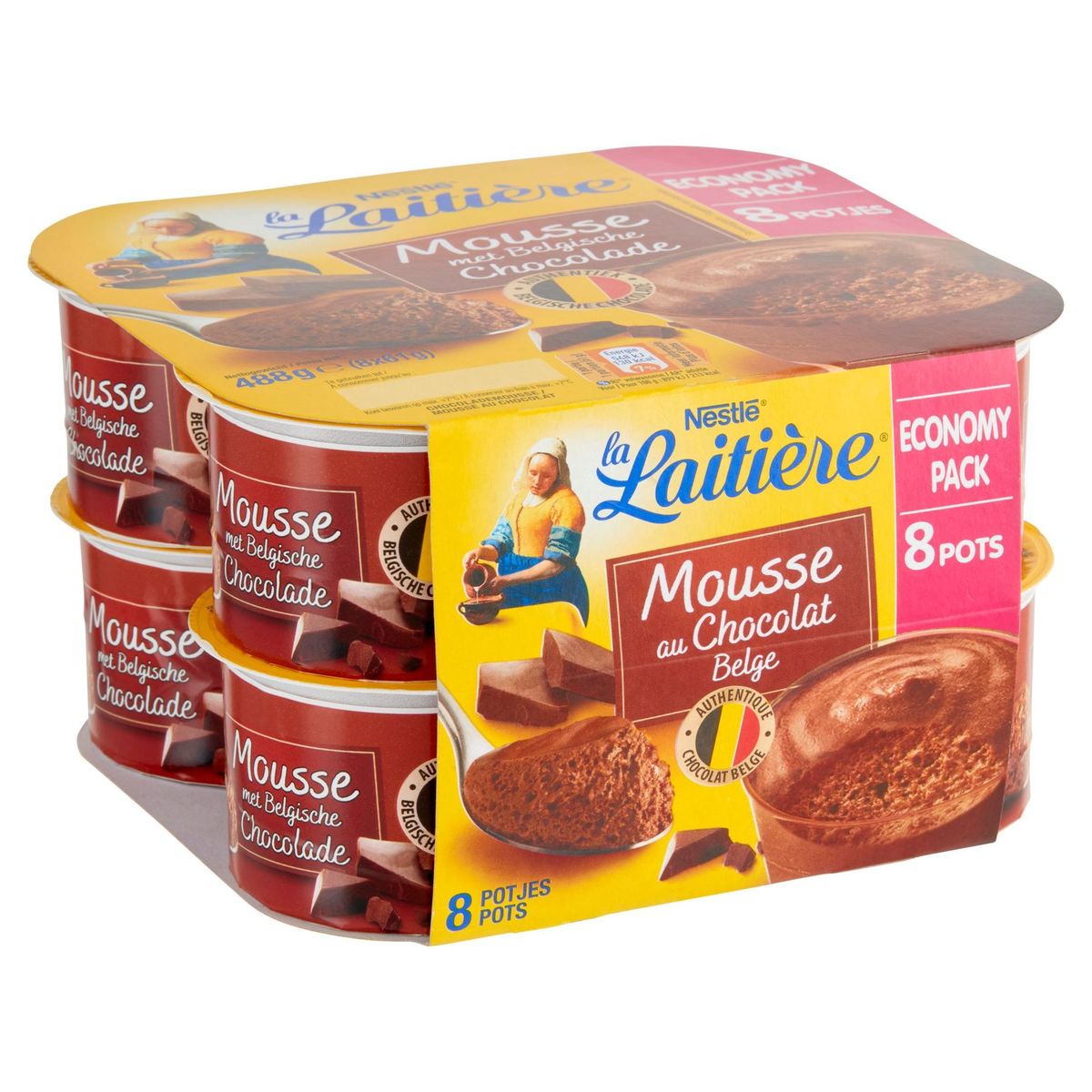 La Laitière Mousse au Chocolat Belge 8 x 61 g