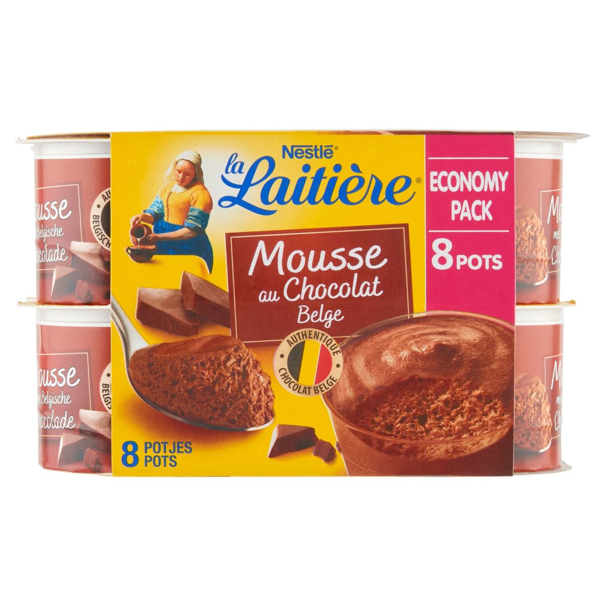 La Laitière Mousse met Belgische Chocolade 8 x 61 g
