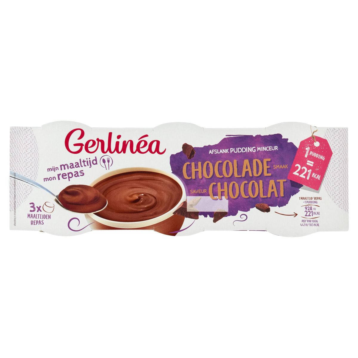 Gerlinéa Mon Repas Pudding Minceur Saveur Chocolat 3 x 210 g