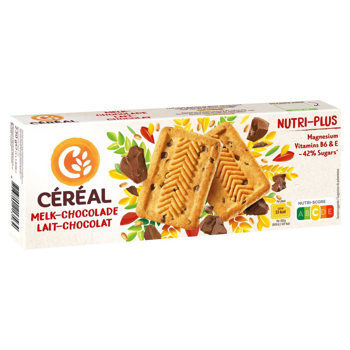 Céréal Nutti-Plus Biscuits Lait - Chocolat 20 Pièces 230 g