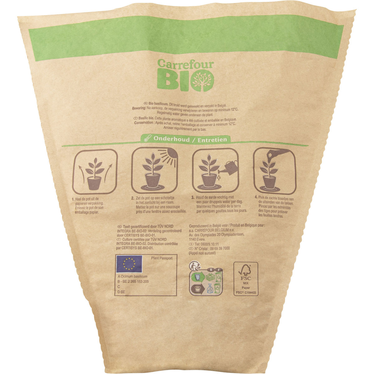 Carrefour Bio Basilic en pot