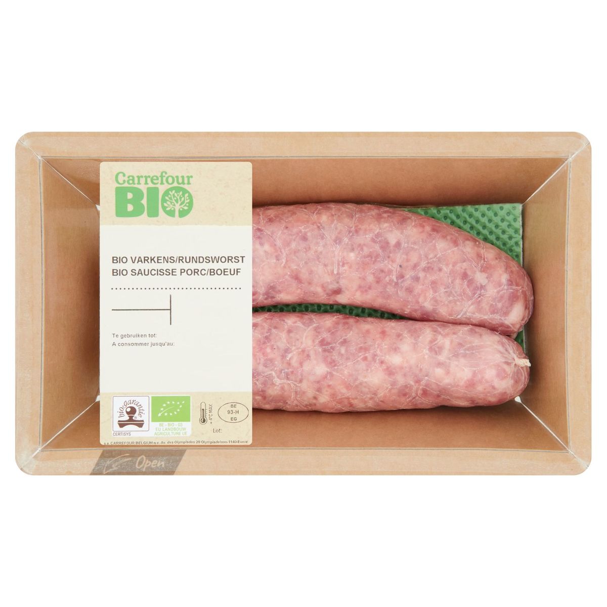 Carrefour Bio Saucisse Porc/Boeuf 0.242 kg