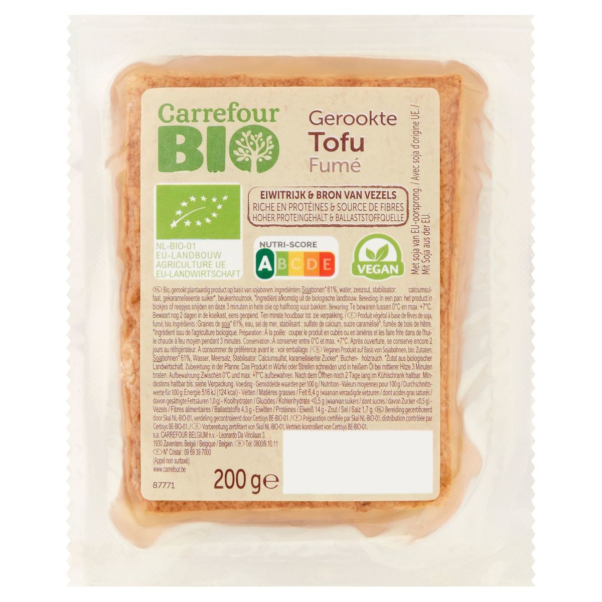 Carrefour Bio Tofu Fumé 200 g