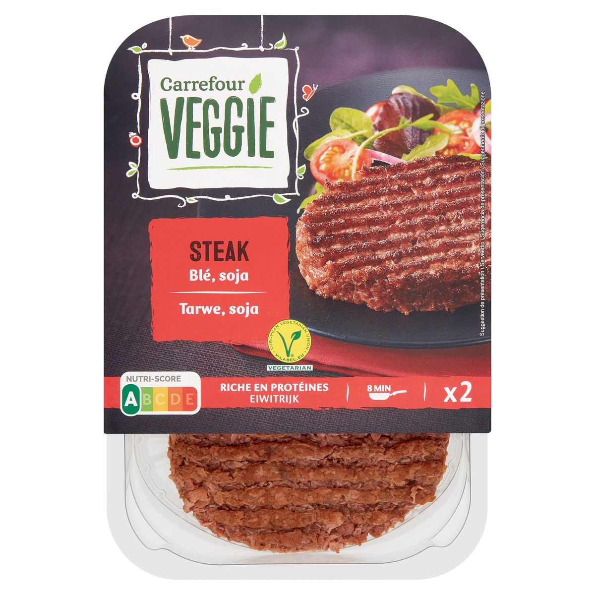 Carrefour Veggie Steak Blé, Soja 2 x 90 g