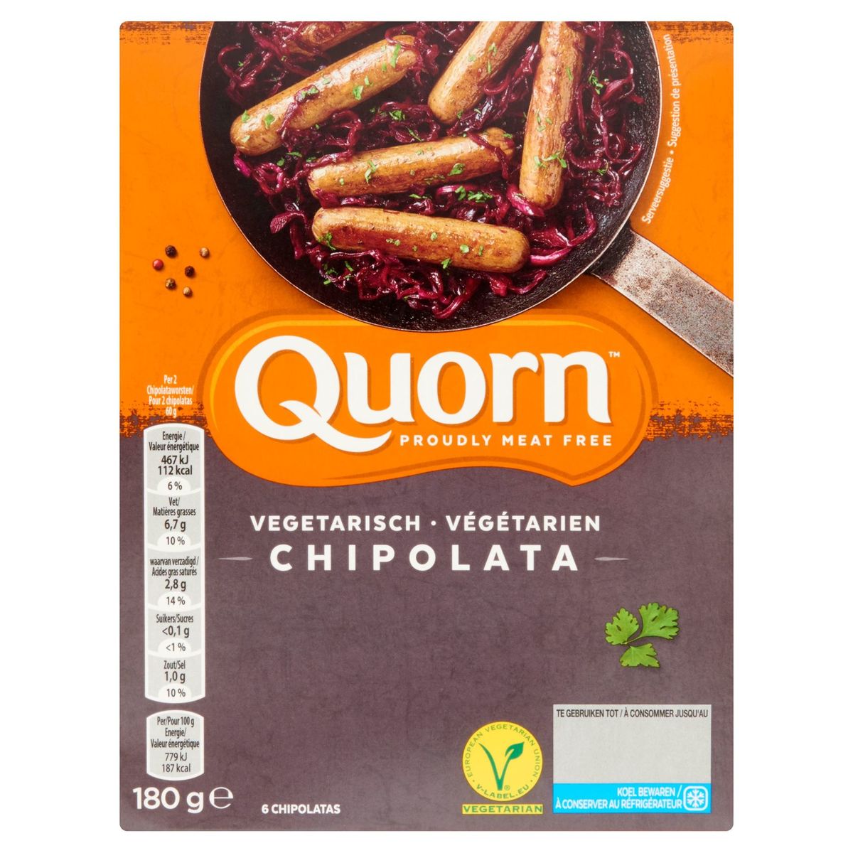 Quorn Végétarien Chipolata 6 Pièces 180 g