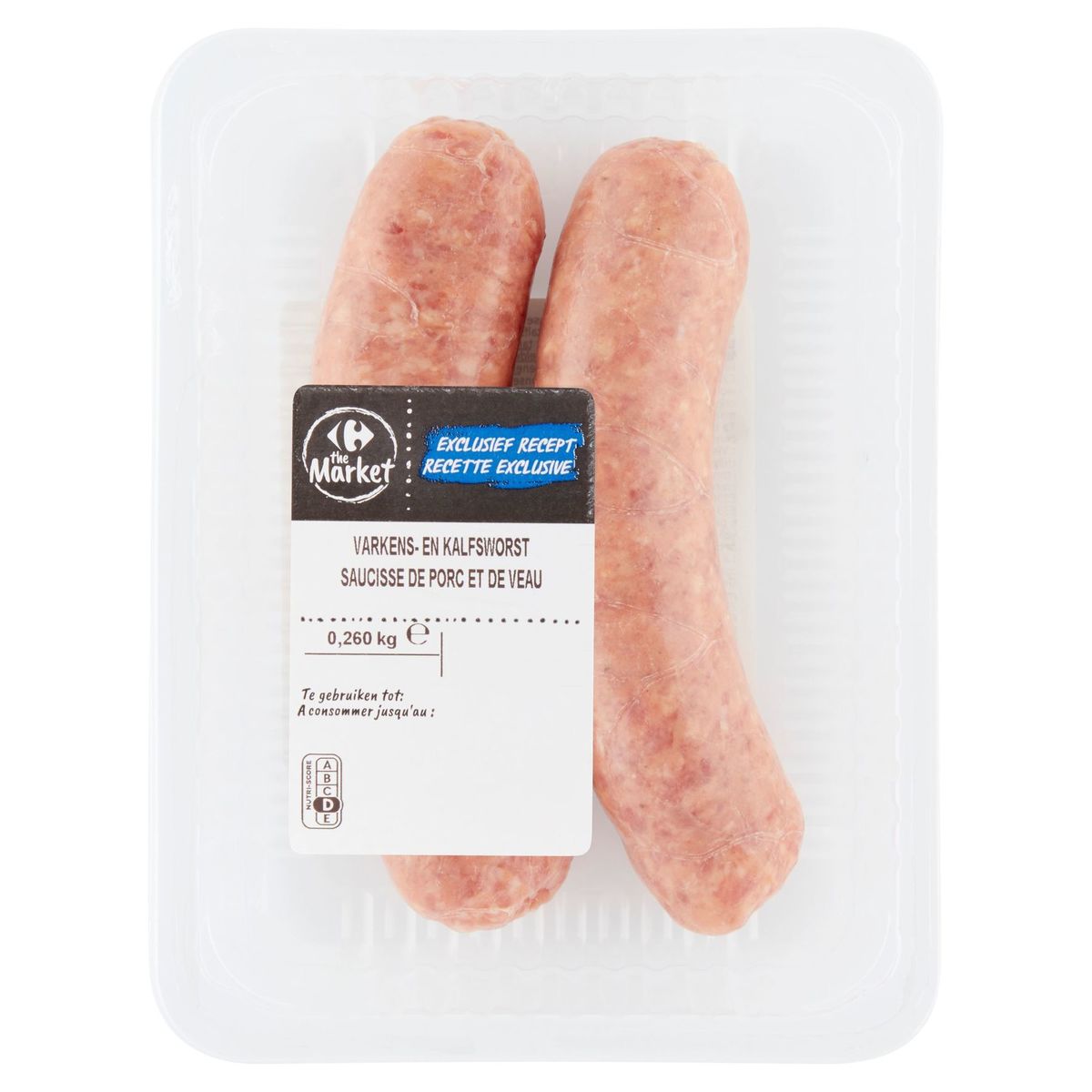 Carrefour Saucisse Porc et Veau 0.260 kg