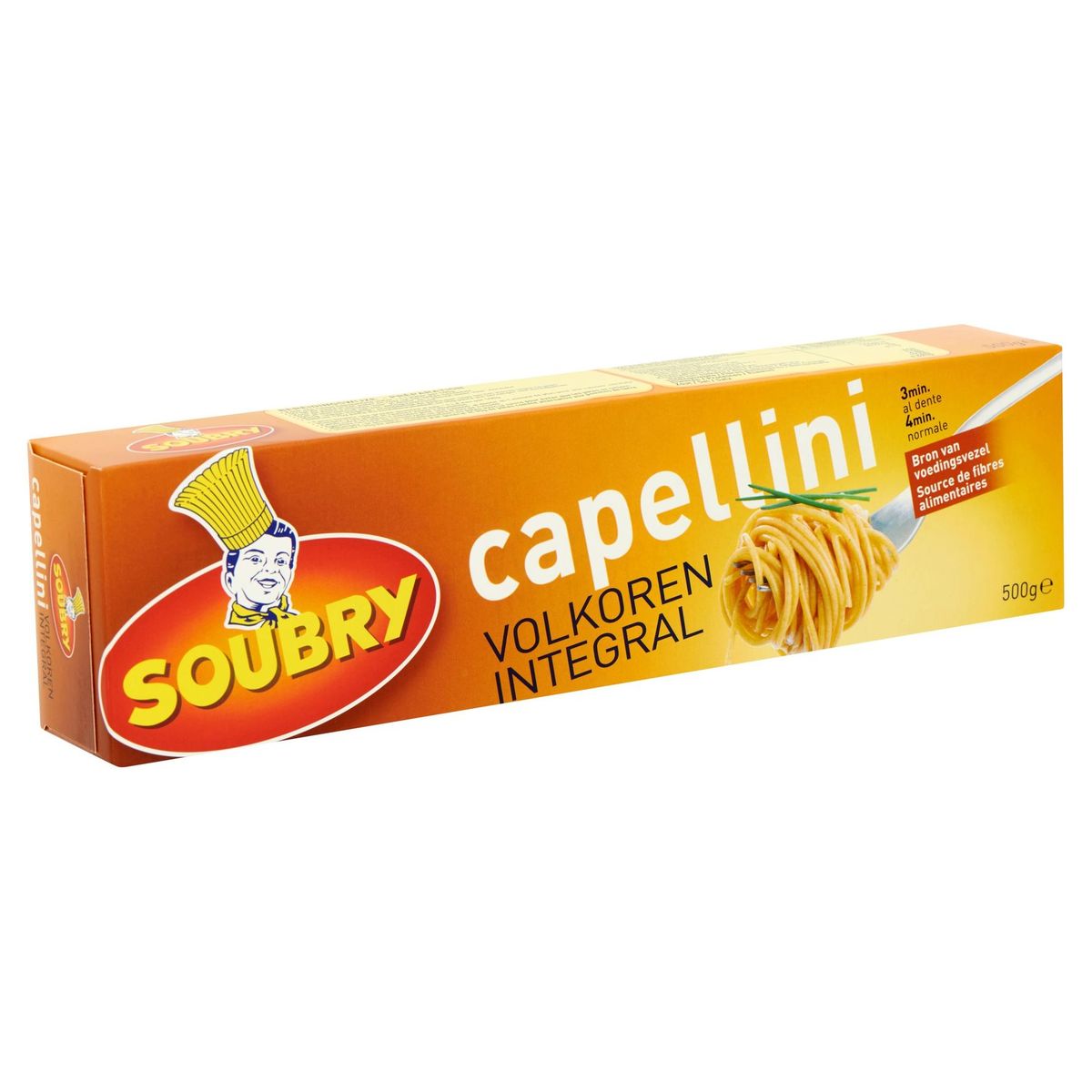 Soubry Pâtes Capellini Intégral 500g