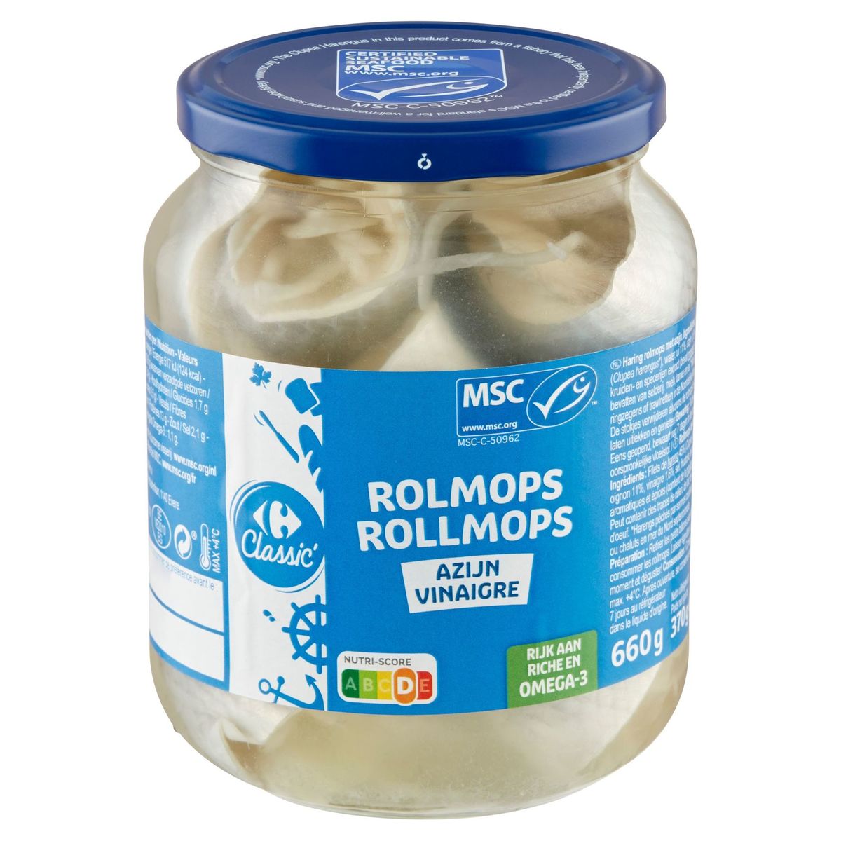 Carrefour Rolmops Filets met Azijn 660 g