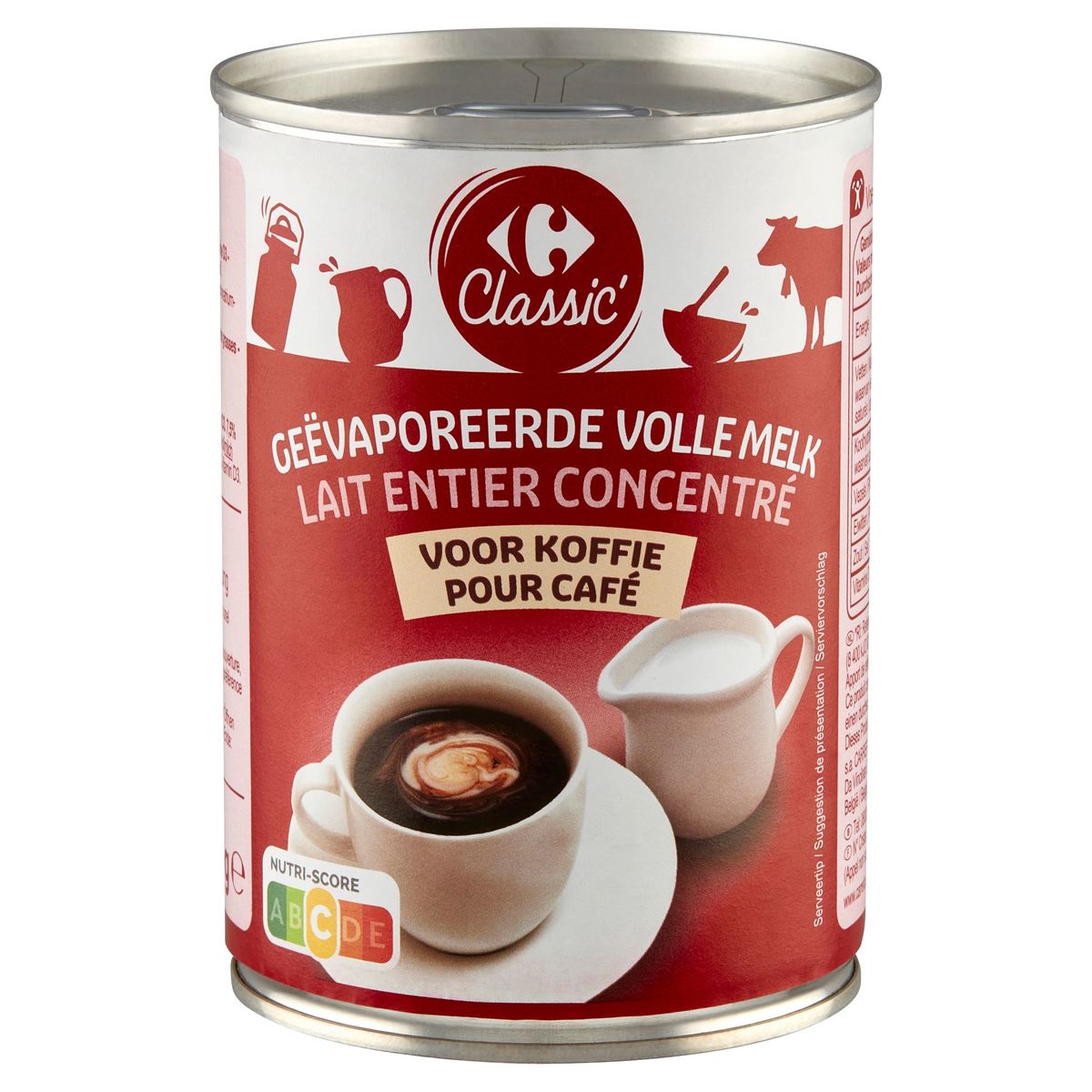Carrefour Classic' Geëvaporeerde Volle Melk voor Koffie 410 g