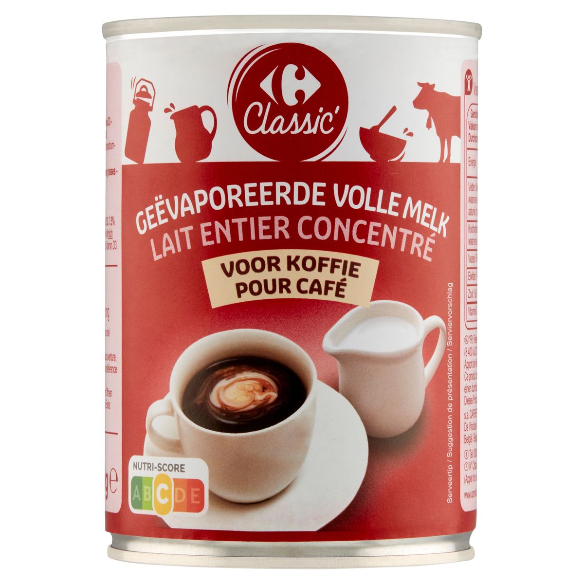 Carrefour Classic' Geëvaporeerde Volle Melk voor Koffie 410 g