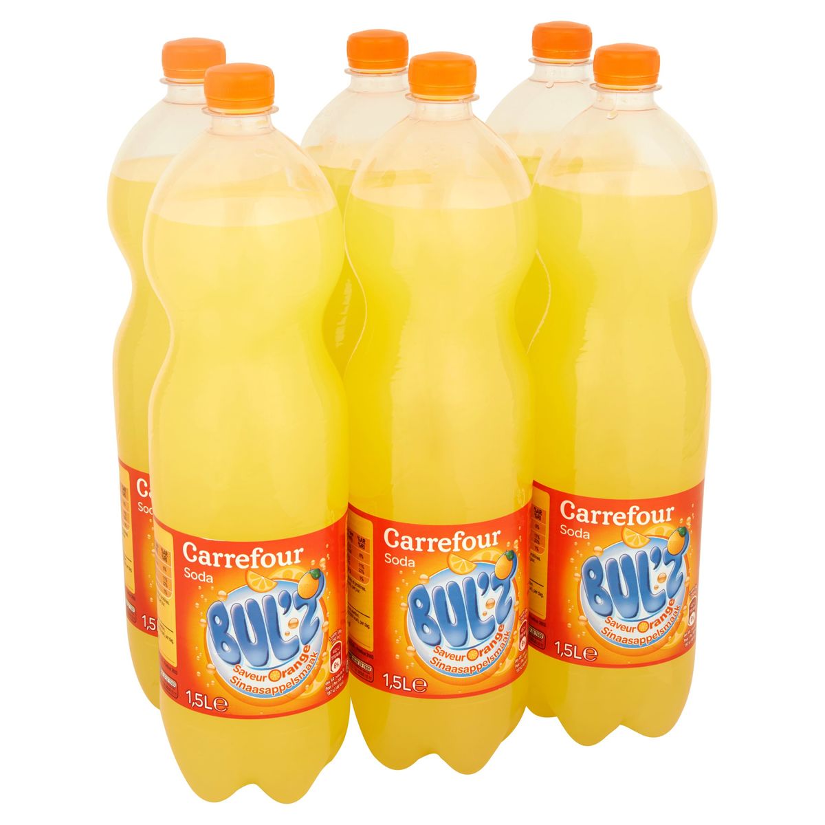 Carrefour Bul'z Soda Saveur Orange 6 x 1.5 L