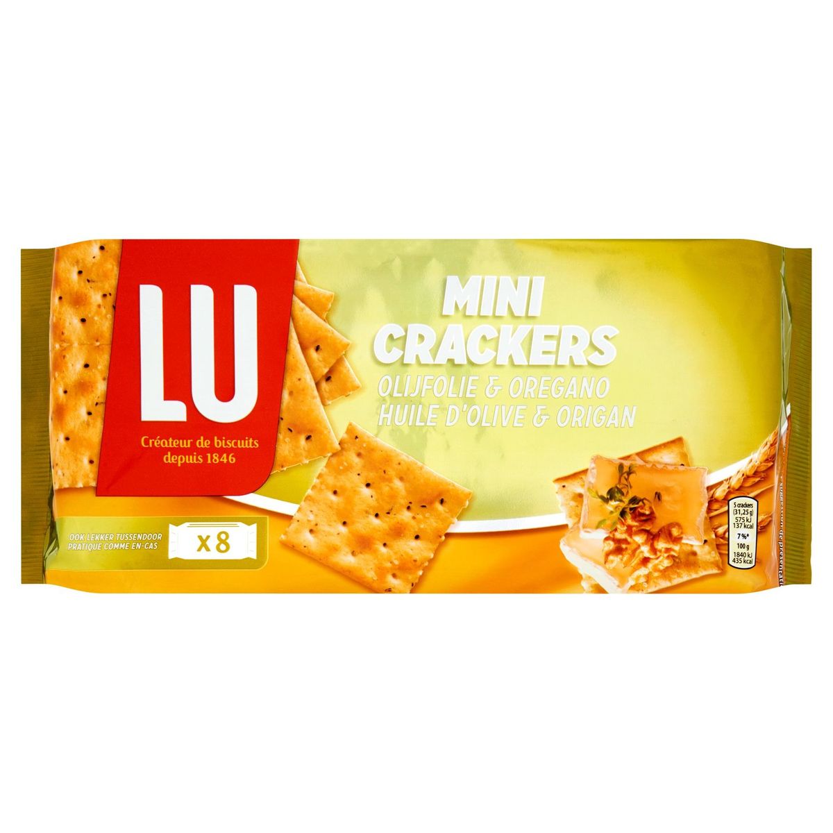 LU Mini Crackers Toastss Huile d'Olive & Origan 8 Sachets 250 g