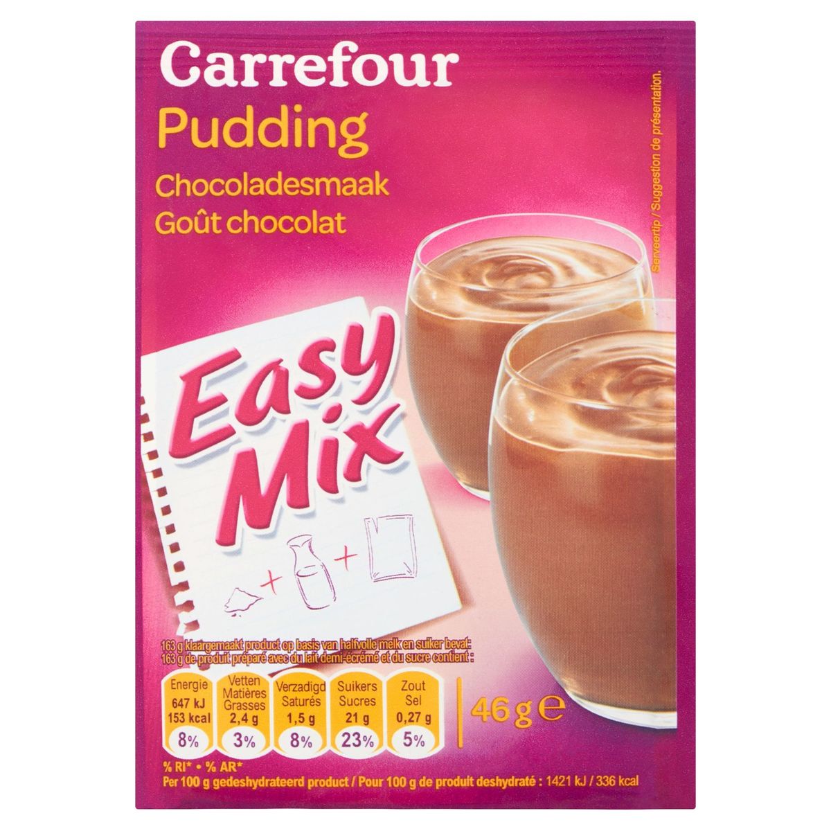 Carrefour Pudding Goût Chocolat 3 x 46 g