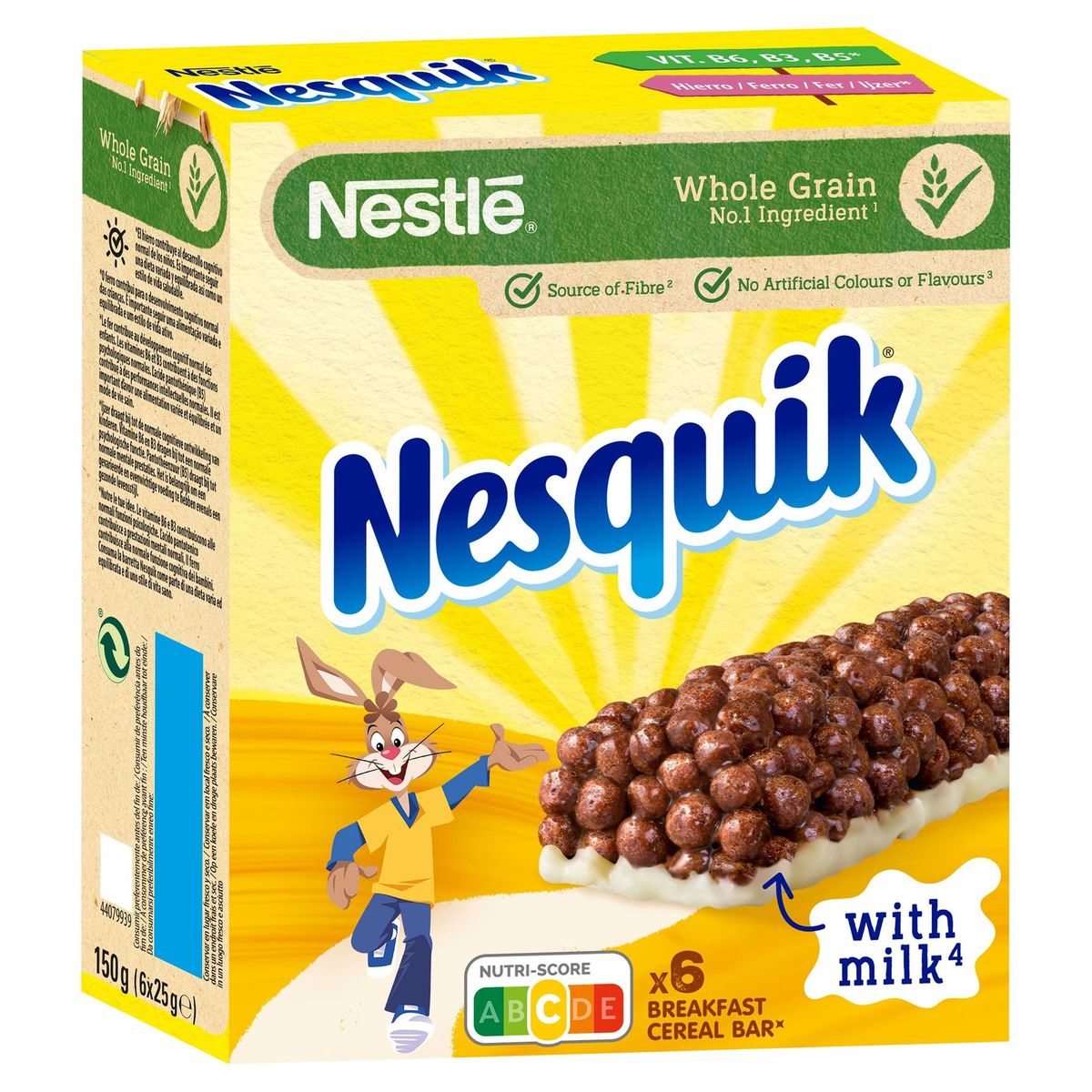 Nesquik Barres de Céréales au Goût de Chocolat 6 x 25 g
