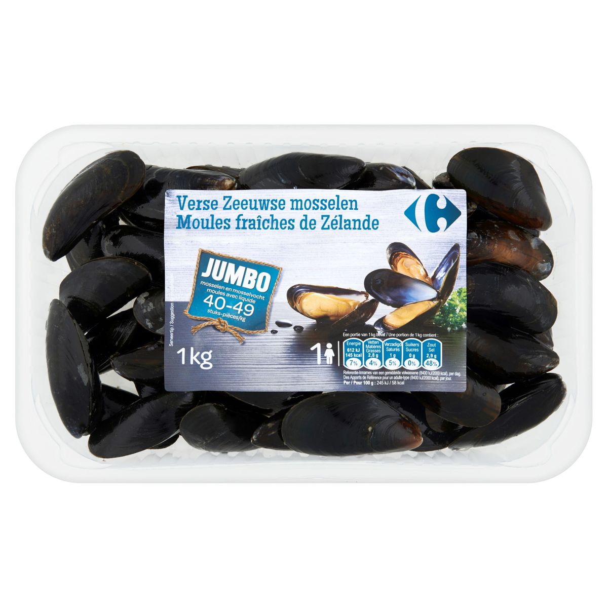 Carrefour Moules Fraîches de Zélande Jumbo 1 kg