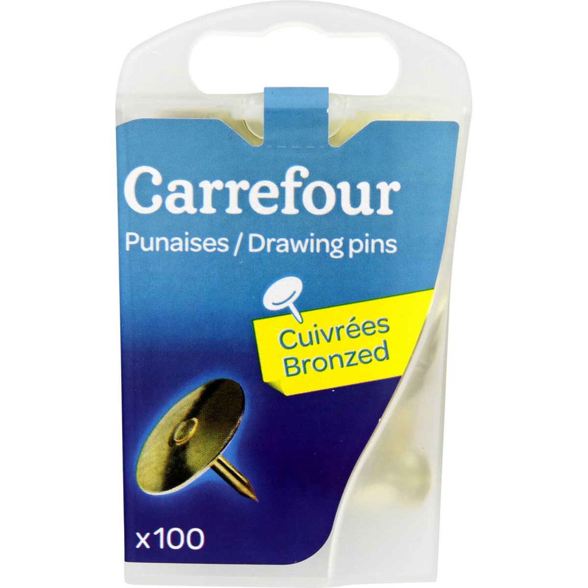 Carrefour 100 punaises cuivrées