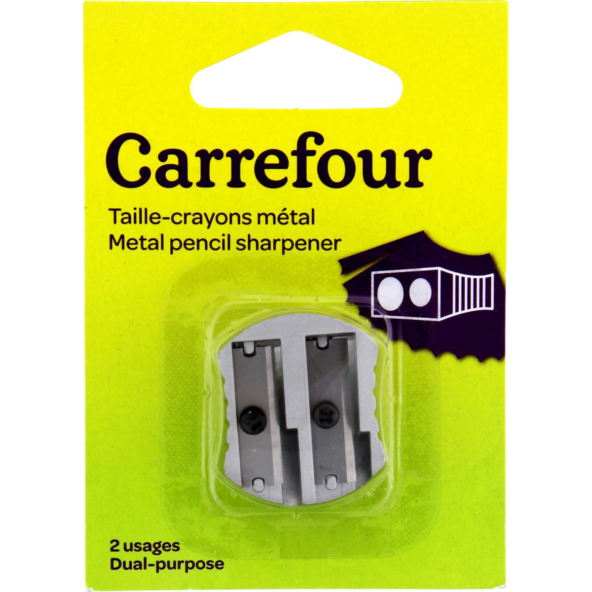 Carrefour Taille-crayon métal 2 trous