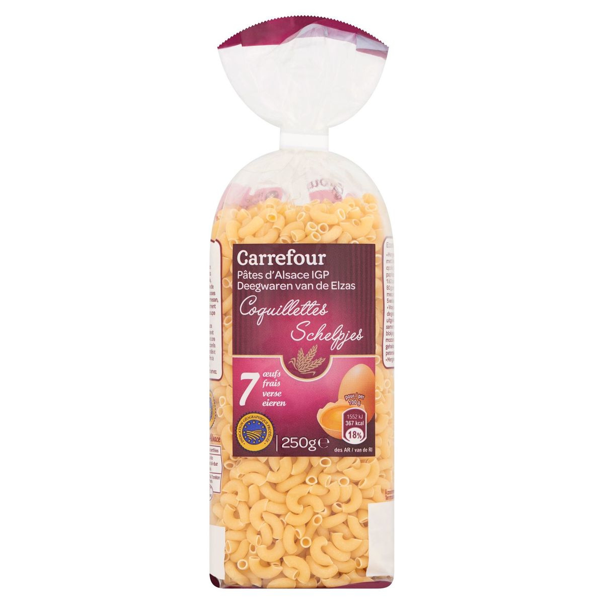 Carrefour Pâtes d'Alsace IGP Coquillettes 7 Œufs Frais 250 g