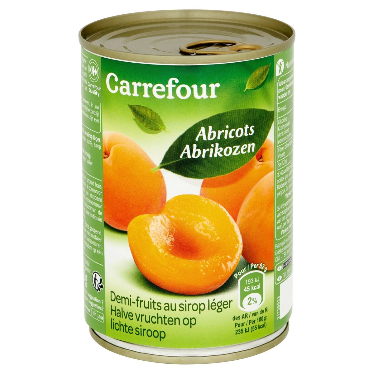 Carrefour Demi-Fruits au Sirop Léger Abricots 410 g