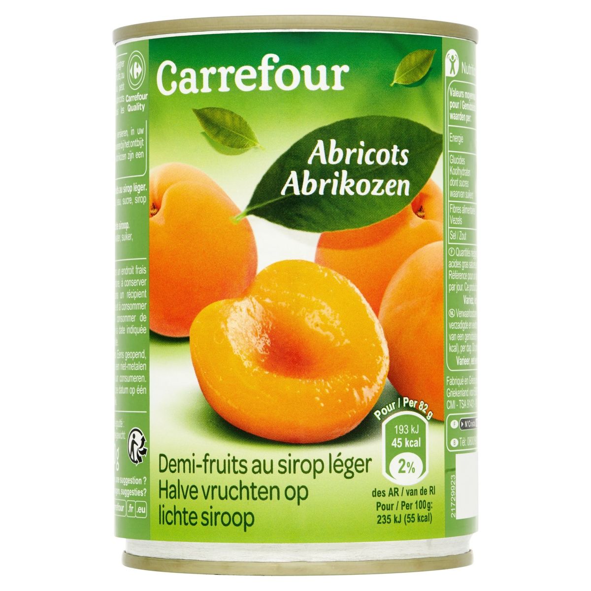 Carrefour Demi-Fruits au Sirop Léger Abricots 410 g