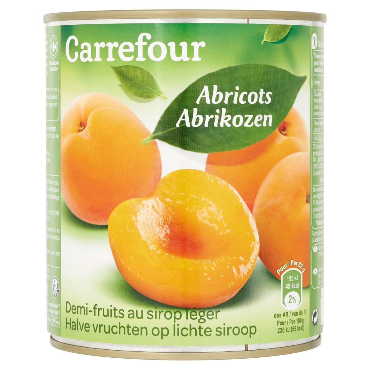 Carrefour Demi-Fruits au Sirop Léger Abricots 820 g