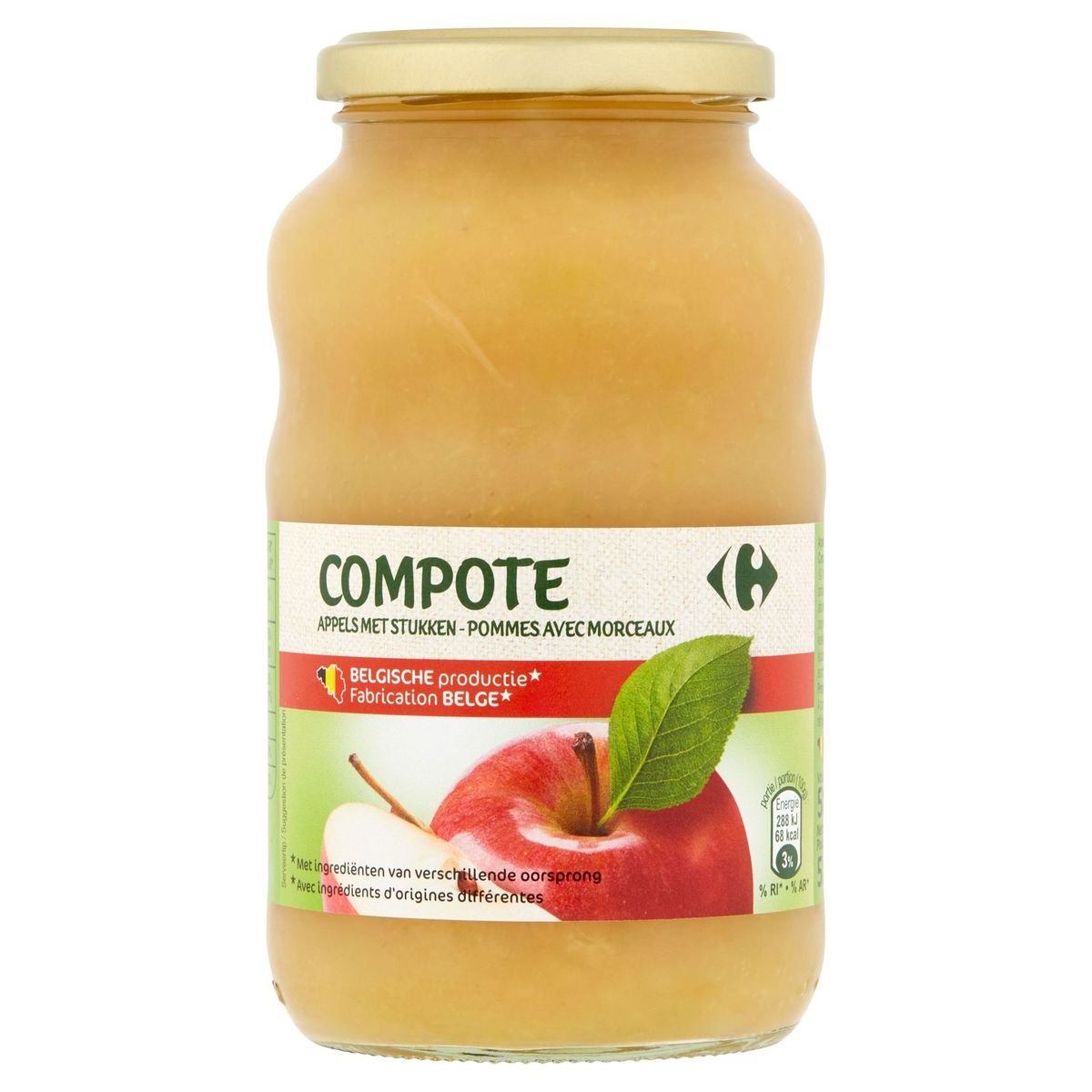 Carrefour Compote Pommes avec Morceaux 580 g