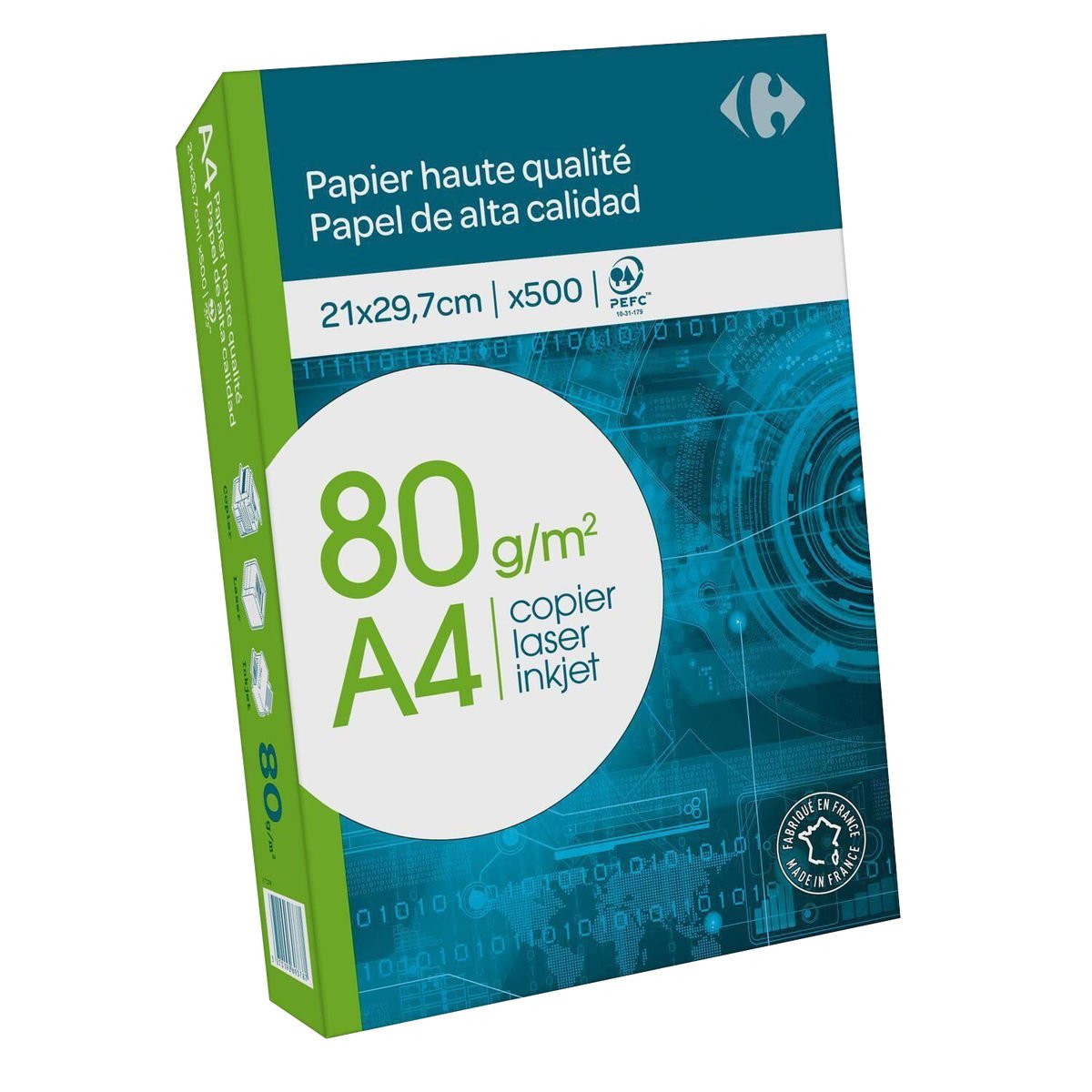 Carrefour Papier voor inkjetprinter 500 vellen A4  80G