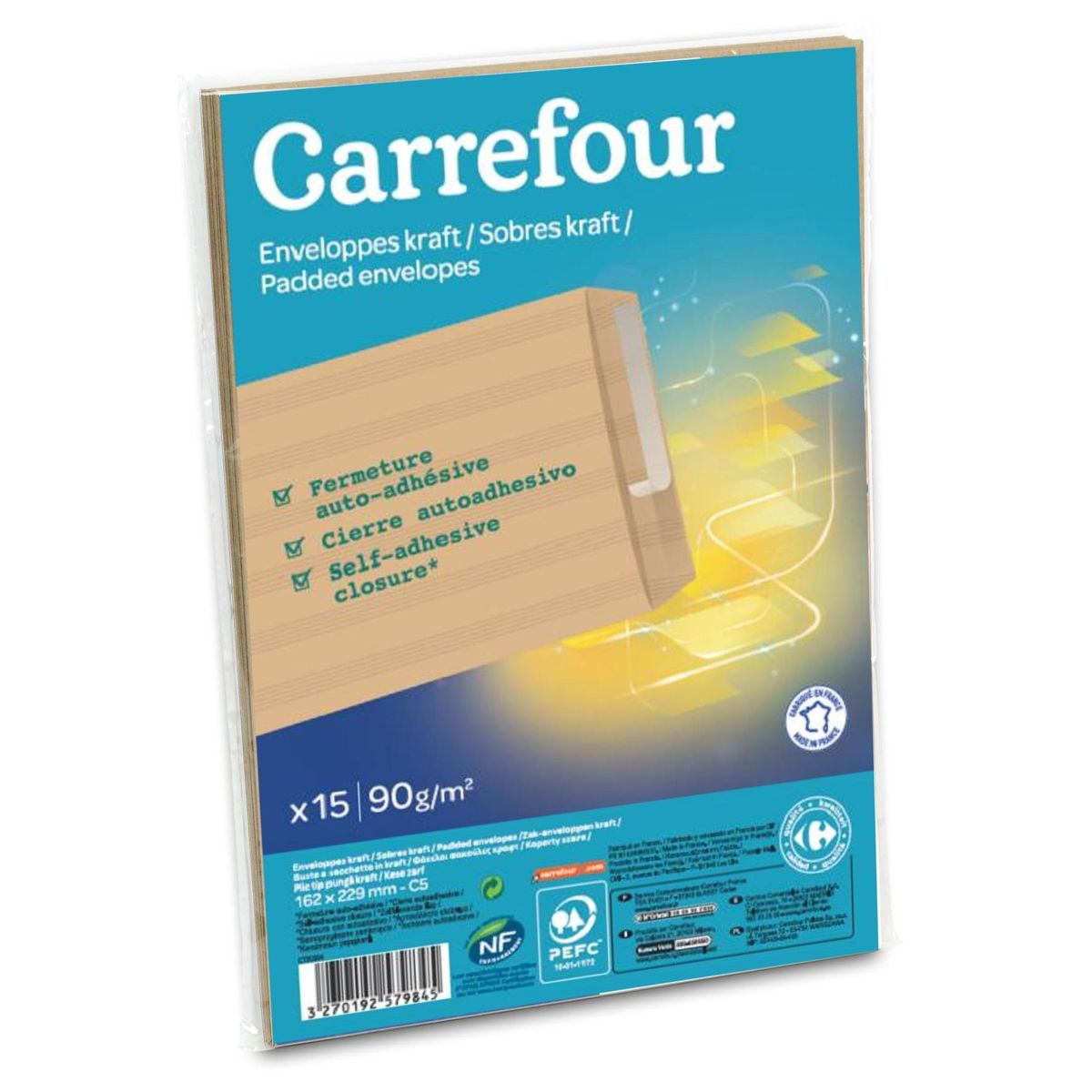 Carrefour 15 enveloppes 162x229 mm