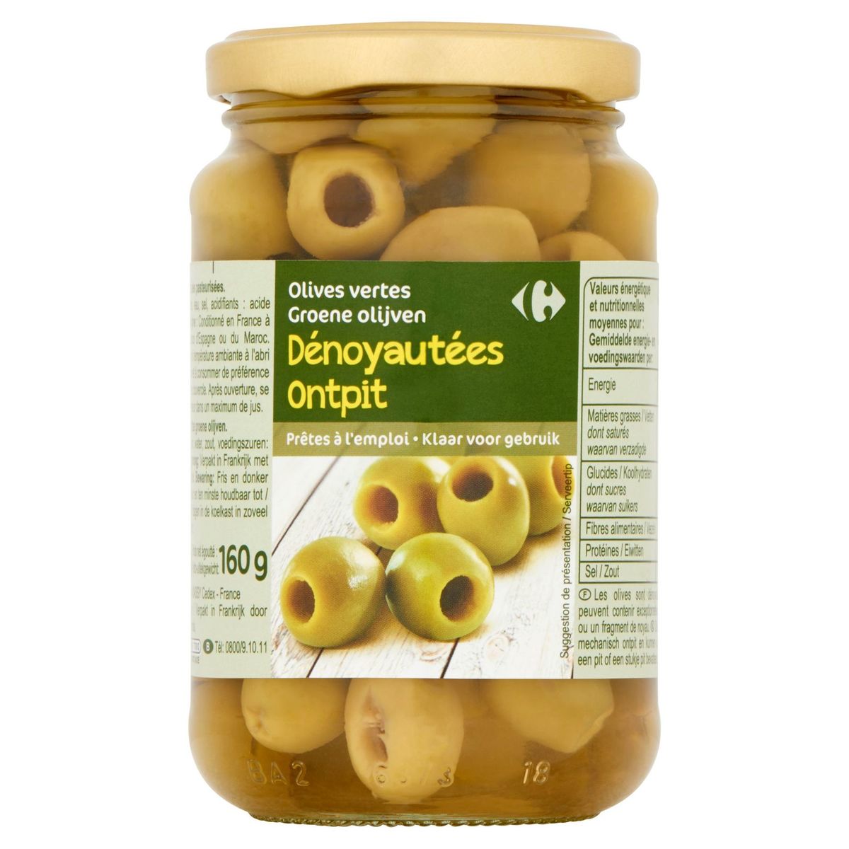 Carrefour Olives Vertes Dénoyautées 335 g