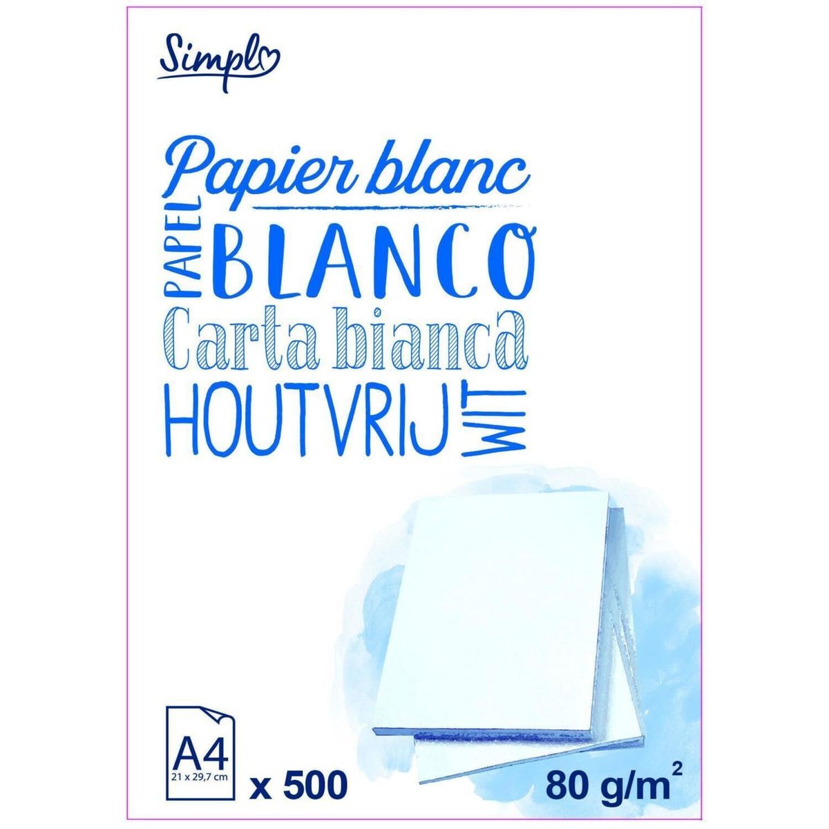 Produits blancs N1 Papier pour imprimante 500 feuilles A4  80G