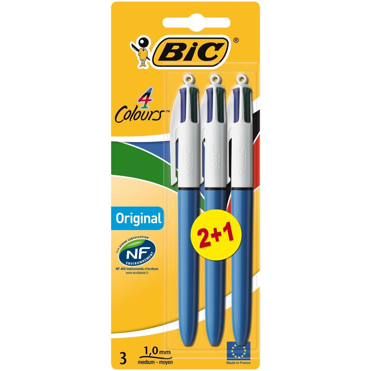 Bic 4 Colours Original stylo-bille rétractable 2 + 1