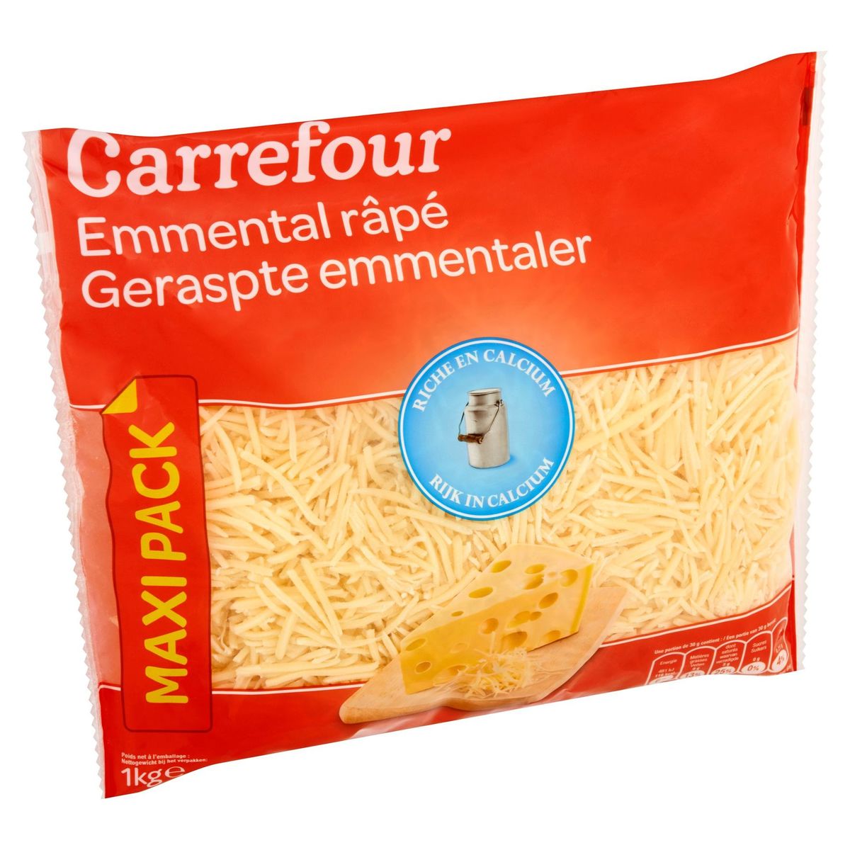 Carrefour Emmental Râpé Maxi Pack 1 kg