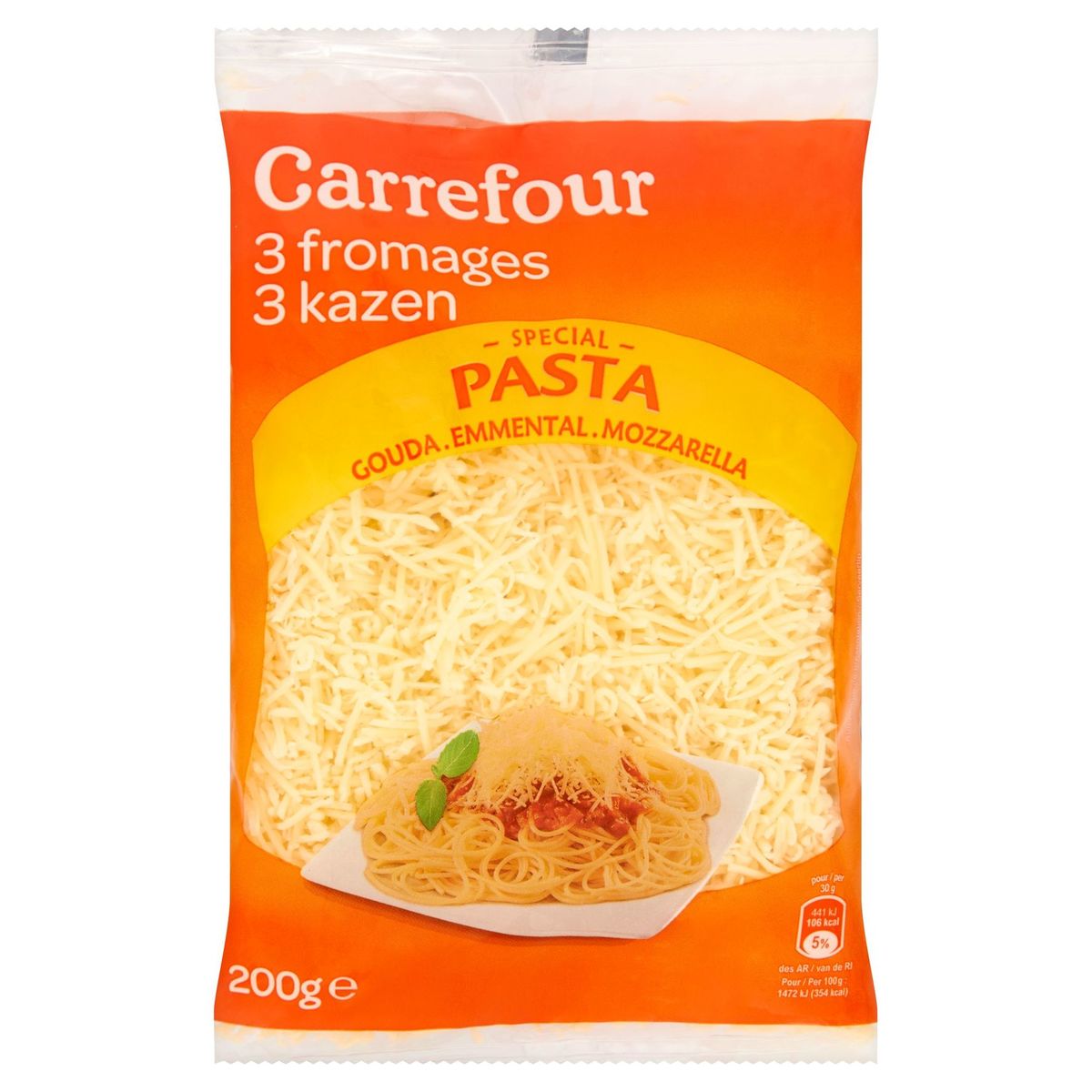 Carrefour Special Pasta 3 Fromages Gouda, Emmental, Mozzarella 200 g