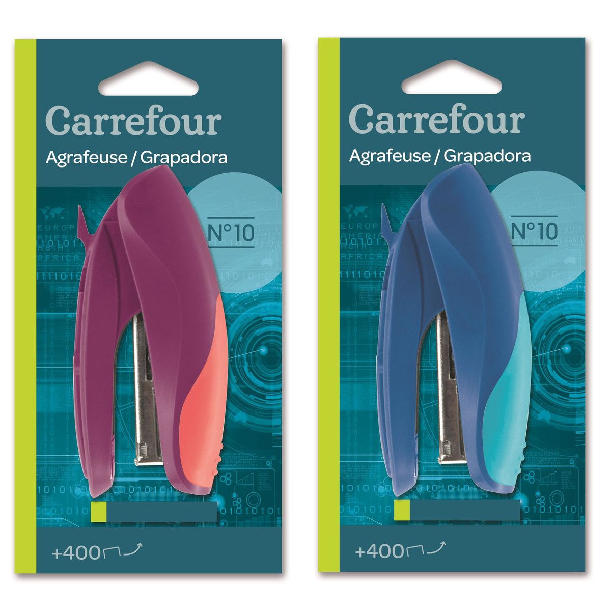 Carrefour Zaknietjesmachine + 400 nietjes n°10 Willekeurige kleur