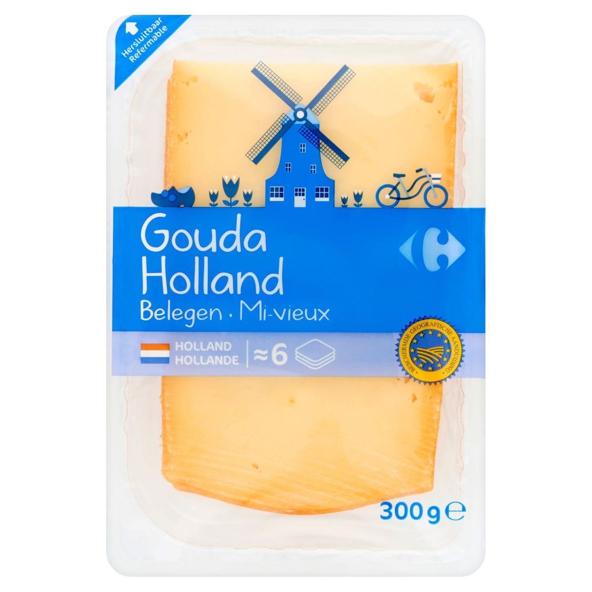 Carrefour Gouda Holland Mi-Vieux tranches 300 g