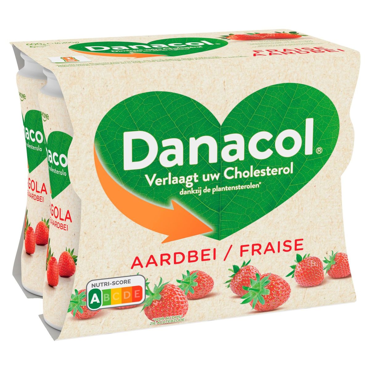 Danacol Drinkyoghurt Aardbei 0% Verlaagt Cholesterol 6 x 100 g