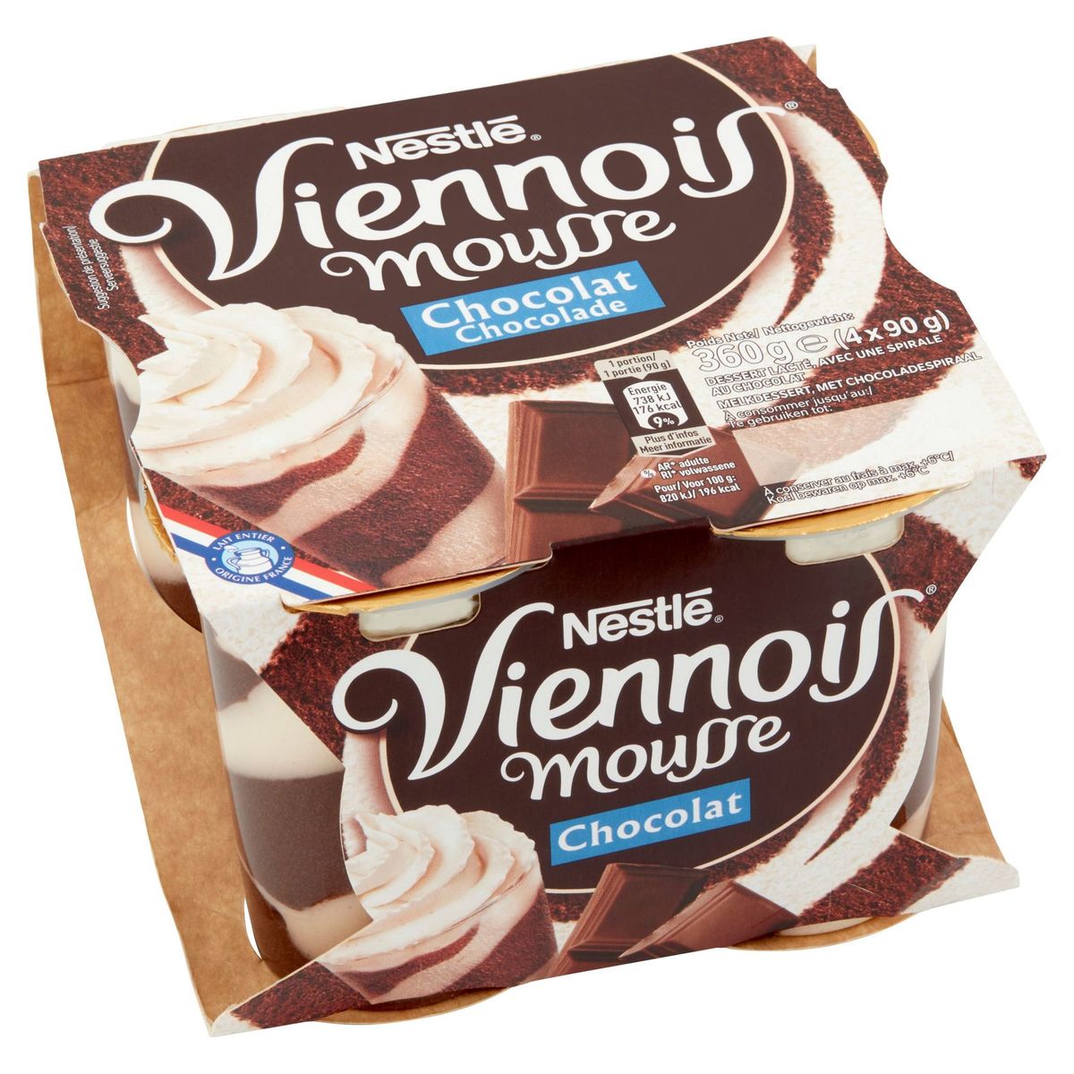 Le Viennois Liégeois Mousse Chocolat 4 x 90 g