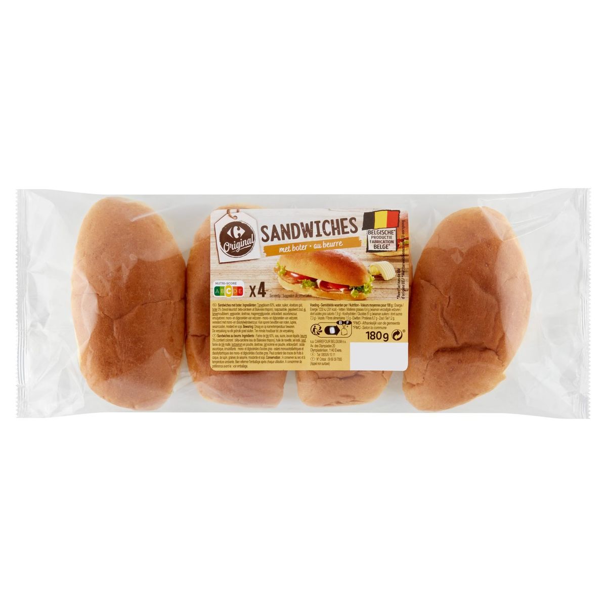 Carrefour Original Sandwiches au Beurre 4 Pièces 180 g
