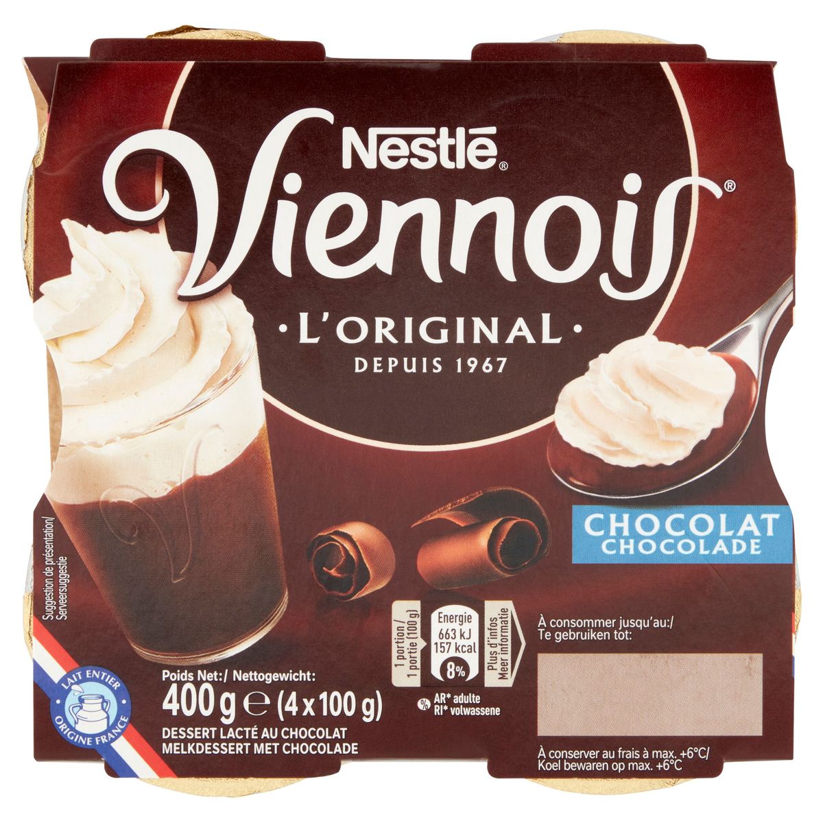 Le Viennois l'Original Chocolade 4 x 100 g