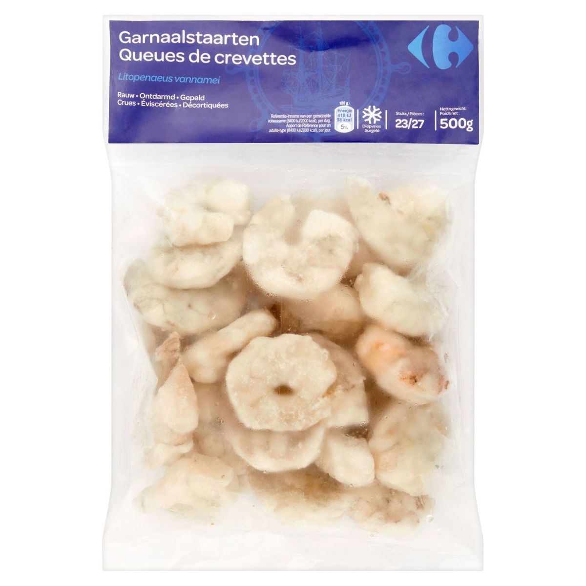 Carrefour Queues de Crevettes 23/27 Pièces 500 g