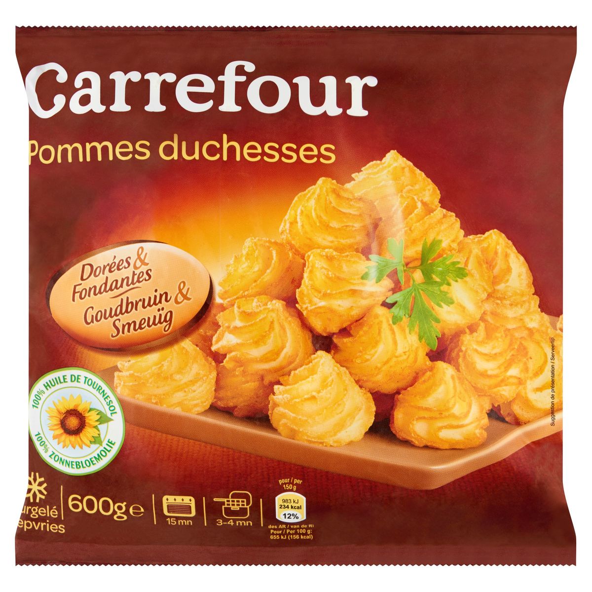 Carrefour Pommes Duchesses Dorées & Fondantes 600 g