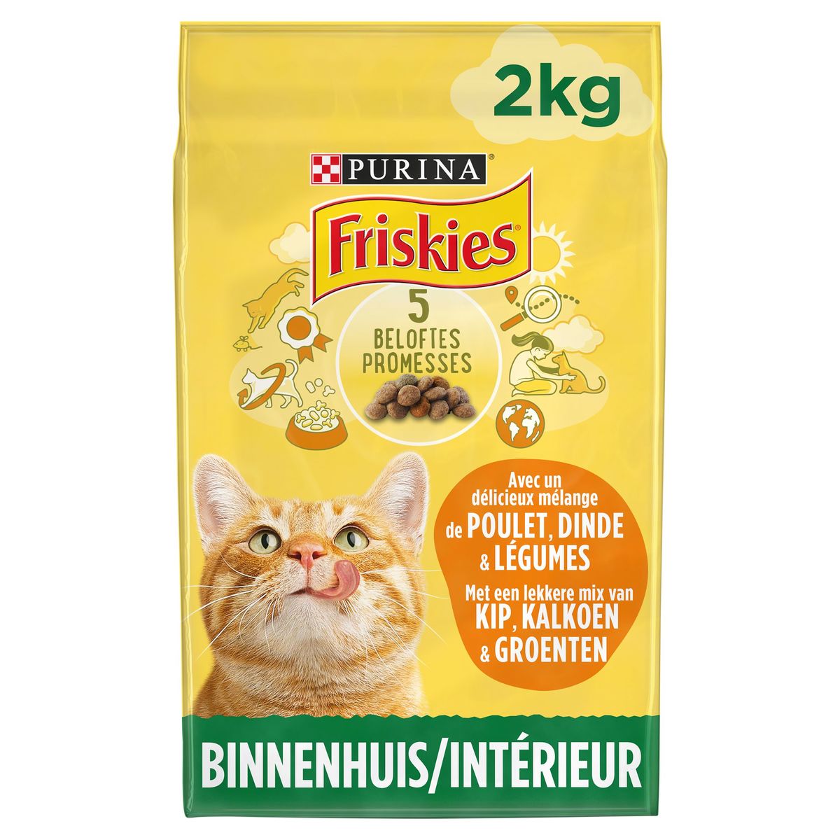 Friskies Kattenvoeding  Adult Indoor Kip en Groenten 2kg
