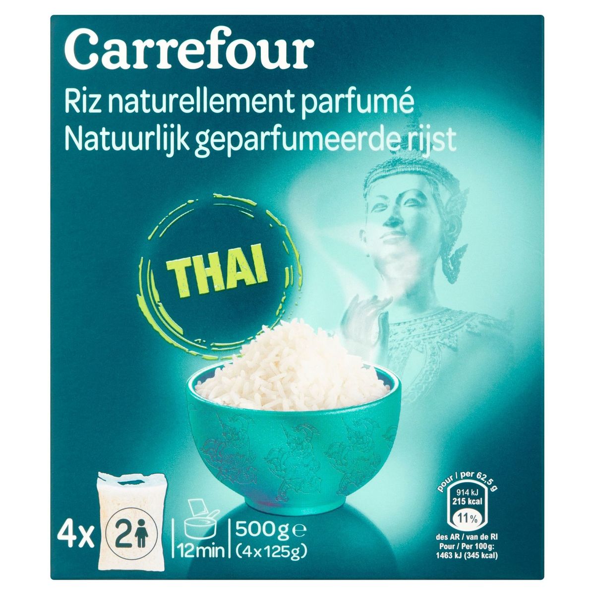 Carrefour Natuurlijk Geparfumeerde Rijst Thai 4 x 125 g