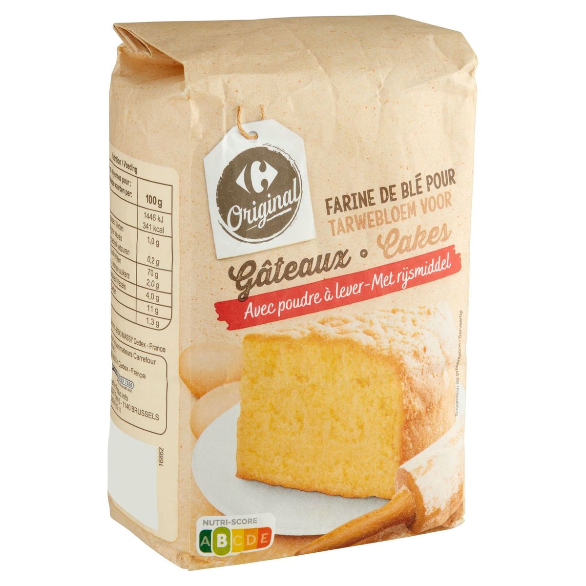 Carrefour Original Farine de Blé pour Gâteaux avec Poudre à Lever 1 kg