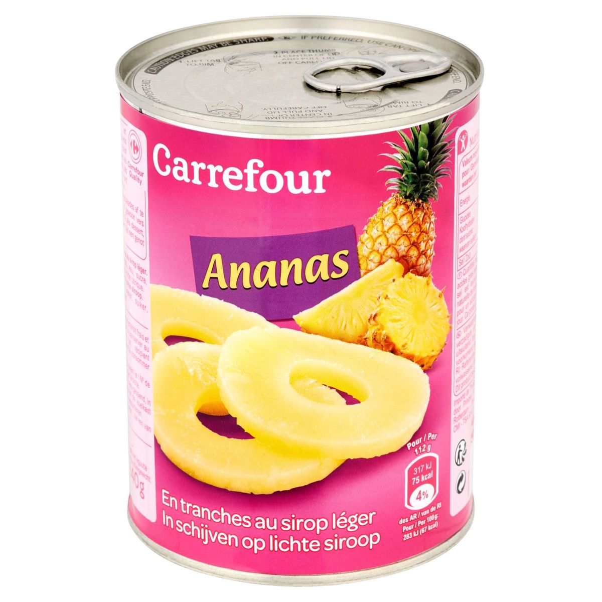 Carrefour Ananas en Tranches au Sirop Léger 560 g