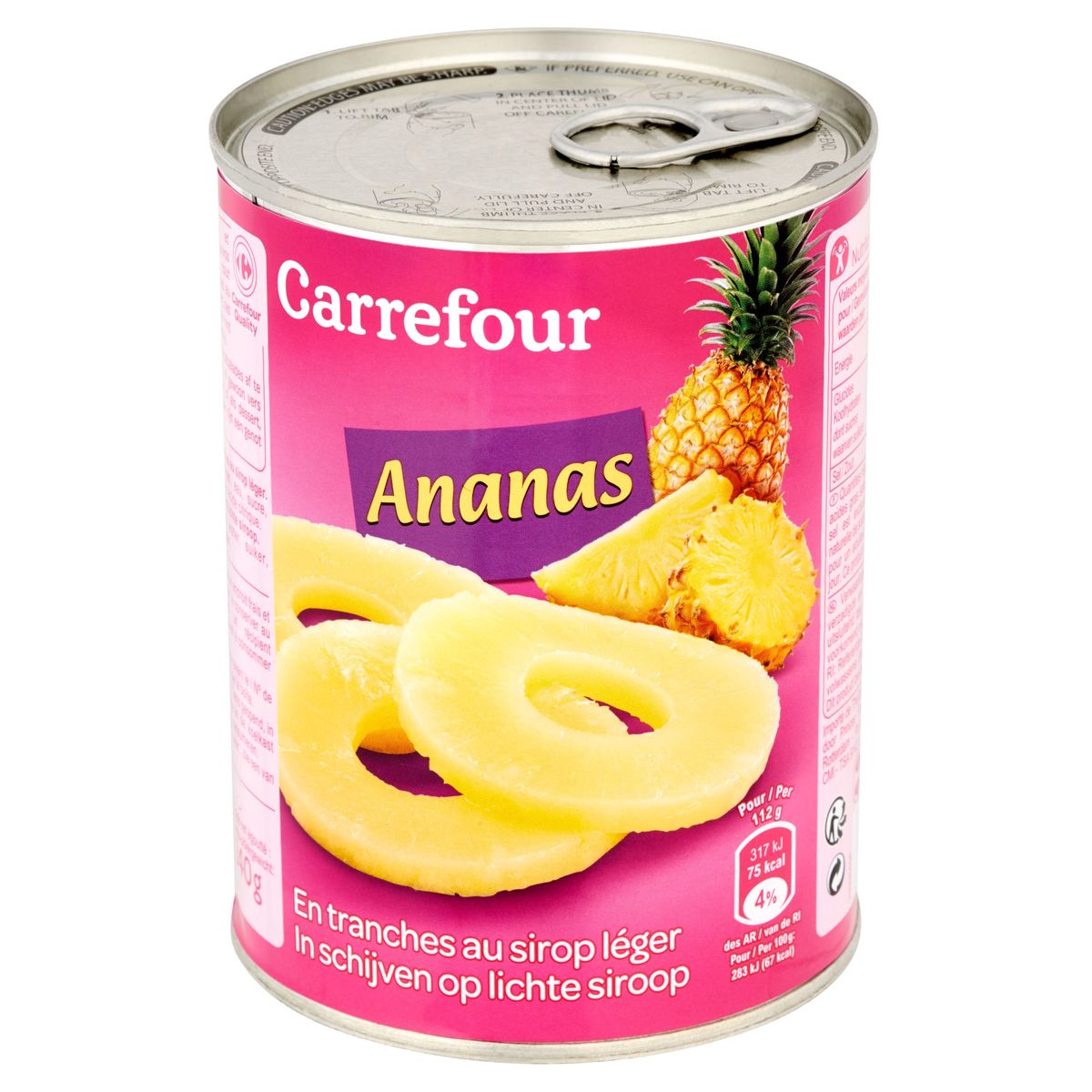 Carrefour Ananas in Schijven op Lichte Siroop 560 g