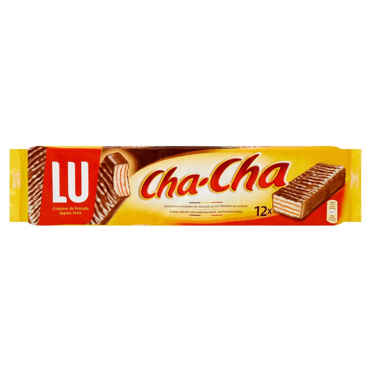 Lu Cha Cha Gaufrettes Enrobees De Chocolat Au Lait Fourrees Au Caramel 12 X 27 G Carrefour Site